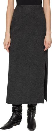 Lafayette 148 New York High Waisted Wool & Cashmere-Blend Midi Skirt