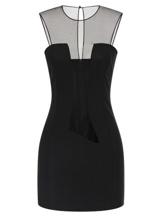 Nensi Dojaka Black Viscose Short Womens Dress
