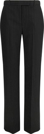 Alexander McQueen Womens Tailored Trousers Black-Gold Wool Black/gold