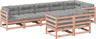 vidaXL Set De Sof&aacute;s Jard&iacute;n 8 Pzas Con Cojines Madera De Abeto Douglas Vidaxl