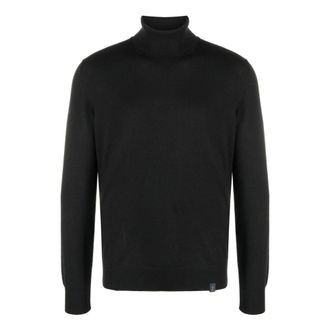 Fay Turtlenecks, male, Black, Size: 2XL Black Turtleneck Jumper