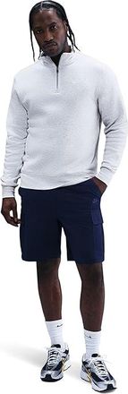 Nike Club Basket Ball Half-Zip Top Mens Sweatshirt Birch Heather/White/White : 2XL, Cotton/Polyester