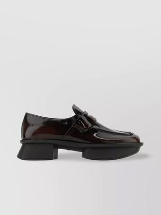 Prada chunky heel loafers glossy finish