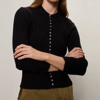 Sanctuary Button Down Cardigan In Black
