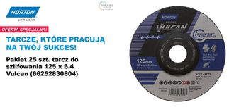 Norton Tarcza Do Szlifowania Vulcan 125mm X 6,4mm A30p Do Metalu /25szt