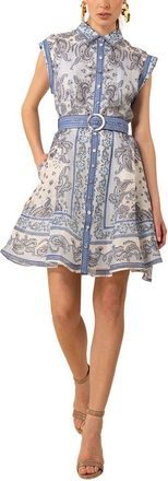 Hale Bob Silk & Linen-Blend Holland Mini Dress