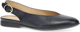 Dansko Lea Slingback Flat in Black Burnished Nappa at Nordstrom, Size 6.5-7Us