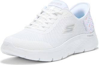 Skechers Womens Go Walk Flex Lily Rose Hands Free Slip-ins, White, 9.5