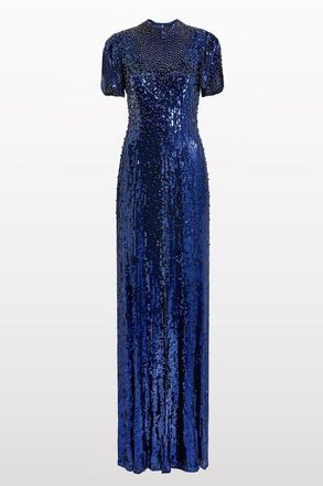 Jenny Packham Jourdain Sequin-Embellished Gown in Midnight Kiss at Nordstrom, Size 16 Uk