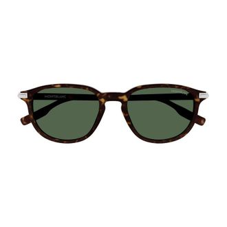 Montblanc MB0276S002 Tortoiseshell Square Full Rim Sunglasses - Brown