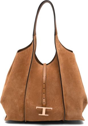 Tod's Brown T Timeless Medium Tote