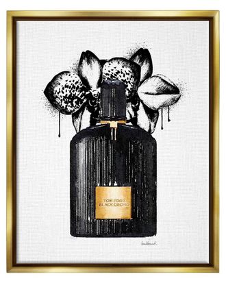 Stupell Industries Glam Perfume Urban Drip Framed Floater Canvas Wall Art By Amanda Greenwood