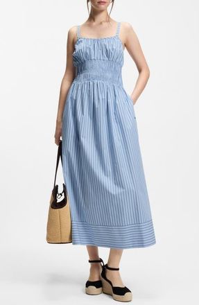 Boss Orange by Hugo Boss Stripe Cotton Sundress in Blue Stripe at Nordstrom, Size 14