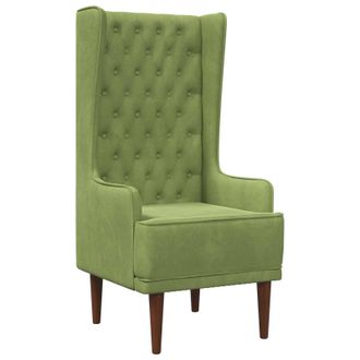 vidaXL Silla De Respaldo Alto Con Capiton&eacute; Con Botones Verde Claro Vidaxl