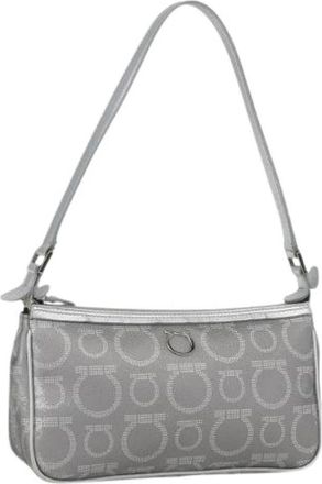 Ferragamo Pre-owned Pouch - Dames - Vintage Mini Tas - Grijs - ONE Size - Leer - Vintage