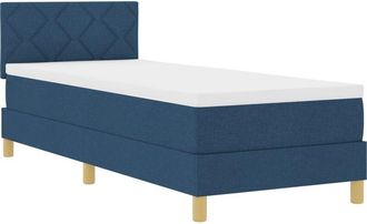 vidaXL Box Spring Bed with Mattress Blue 80 x 200 cm Fabric Vidaxl