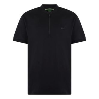 HUGO BOSS Hugo, Polo Shirts, male, Black, Size: 2XL T-shirt with zip collar