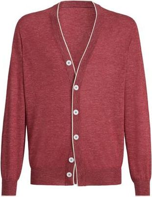 Brunello Cucinelli Lightweight cardigan in Cherry at Nordstrom, Size 44 It