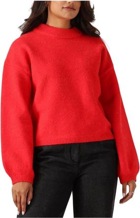 Another Label Truien & Vesten, Dames, Rood, M, Wol, Rode Gebreide Trui voor Vrouwen
