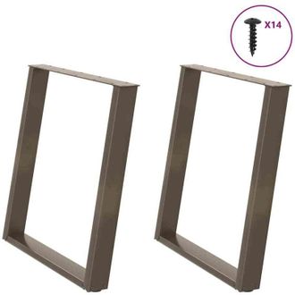 vidaXL Patas Para Mesa De Comedor En Forma De U (2 Unidades, Acero Natural, 80 X 72-73 Cm) Vidaxl