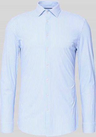 Jake*s Super Slim Fit Businesshemd mit Kentkragen in Bleu, Größe 35/36