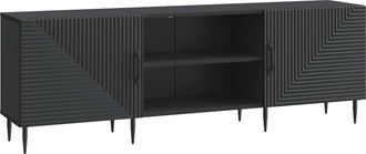 vidaXL Mueble De Tv 150 X 31 X 50 Cm Negro Madera De Ingenier&iacute;a Vidaxl