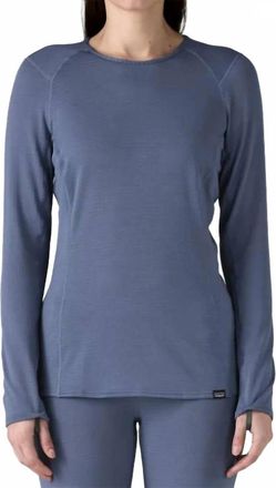 Patagonia Capilene Thermal Weight Crewneck Top In Current Blue