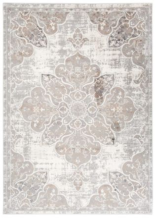 Tapiso Alfombra de sal&oacute;n comedor vintage crema gris beige flores 160x220