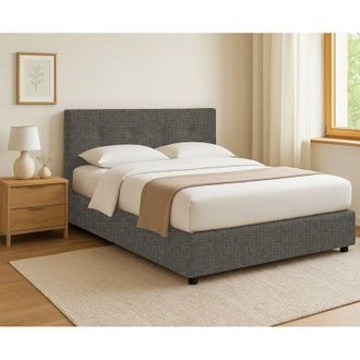 Dmora Cama Individual Chichester, Desenfundable, Hecho En Italia, Gris Tortora