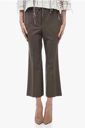 Alberto Biani Stretch Virgin Wool Flared Fit Chinos Pants size 44