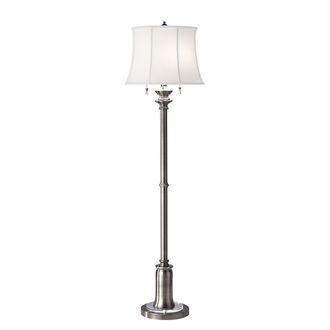 Netlighting Stateroom 2 Light Floor Lamp Antique Nickel E27 in Grey