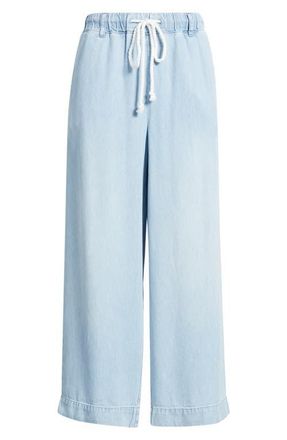 Cloth & Stone Wide Leg Crop Denim Pants in Cool Capri Wash at Nordstrom, Size X-Small