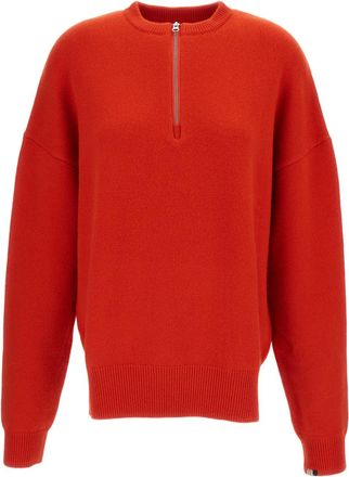 Extreme Cashmere Red Like Cashmere-Blend Zip-Up Sweater