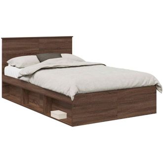 vidaXL Bed Frame with Headboard Brown Oak 120 x 200 cm Engineered wood vidaXL