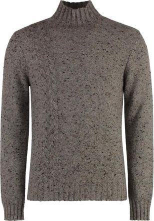 Malo Heather Cashmere Turtleneck Sweater - Heren - Cashmere truien - Grijs - XL - Leer - Truien & Vesten