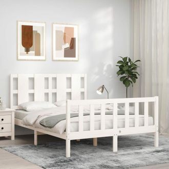 vidaXL Vidaxl - Estructura De Cama Sin Colch&oacute;n Madera De Pino Blanca 140x200 Cm