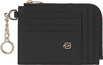 Piquadro Kaarthouder met Sleutelhanger - Dames - Portefeuilles - Zwart - ONE Size - Katoen - Accessoires