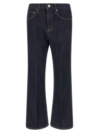 Khaite Dark Blue Flared Mid Rise Jeans