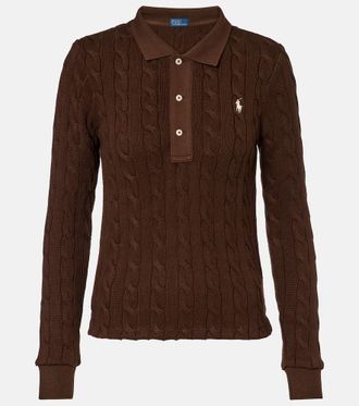 Polo Ralph Lauren Cable-knit cotton polo sweater