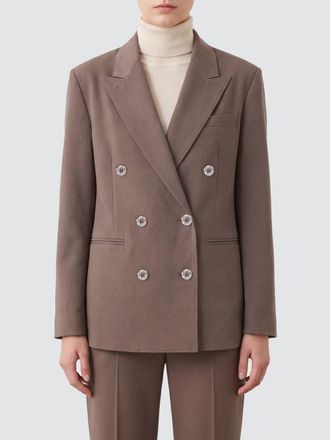 Eleh Blazer corto doppiopetto in misto lana con rever a lancia e tasche a filetto