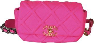 Chanel Pink Quilted Jersey 19 Waist Bag (Authentic Pre-Loved)