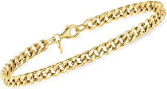 Ross-Simons Italian 4mm 14kt Yellow Gold Curb-Link Bracelet
