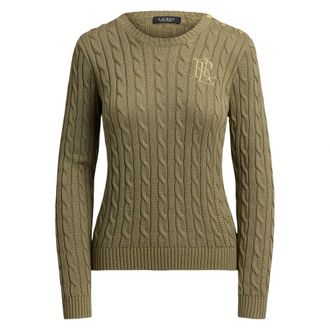 Ralph Lauren Su&eacute;ter de punto trenzado con adorno de botones - Knitwear - Mujer - Verde - XS