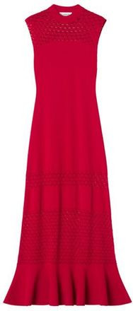 Lanvin Lace Detail Dress In Viscose in Rouge Anemone at Nordstrom, Size X-Small