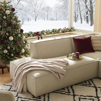 Castlery White Left Chaise | Jonathan by Castlery, Comfortable Living Room Accent Chair, White