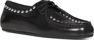 Jil Sander Mens Loafers Black Calf Leather With Studs
