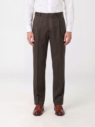 Lardini Pantaloni a gamba larga in pura lana vergine con pince e vita media