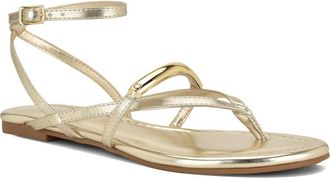 Nine West Bretta Ankle Strap Sandal in Gold at Nordstrom, Size 7.5