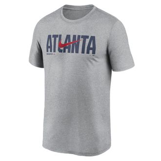 Nike Atlanta Braves Swoosh Legend Nike Mens Dri-FIT MLB T-Shirt in Grey | NKGK06GAW-RSQ
