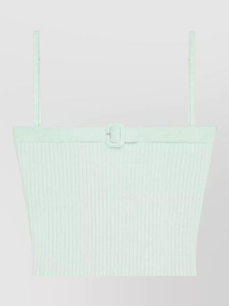 Courr&egrave;ges rib knit top buckle strap design